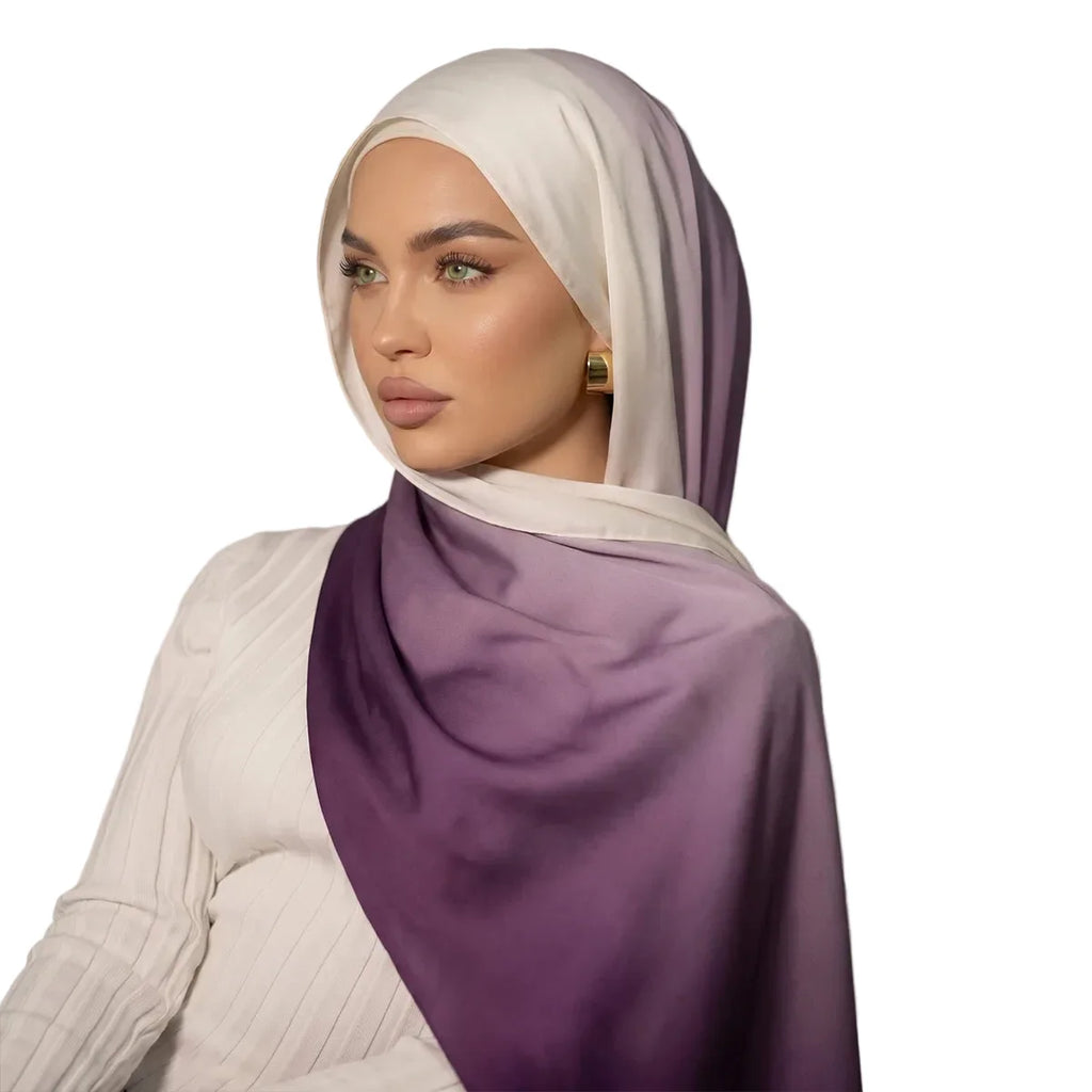 Hijab femme dégradé viscose – foulard voile léger et fluide