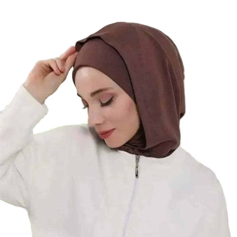 Sous-hijab femme stretch avec bandeau intégré