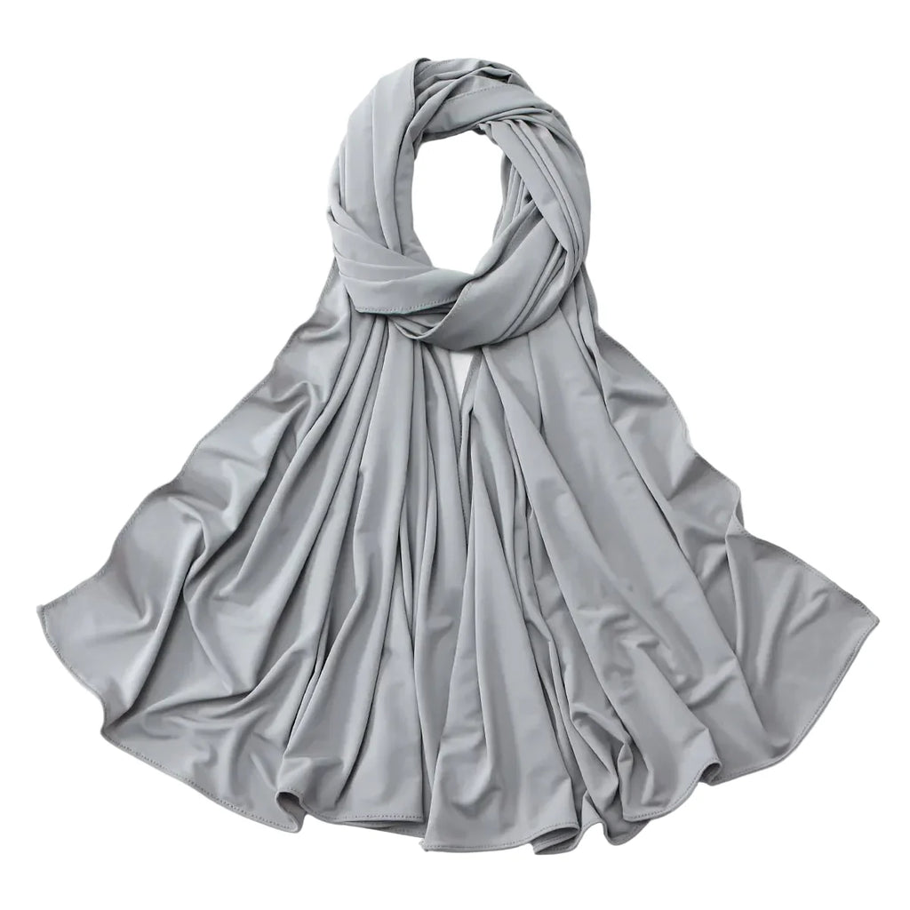 Hijab femme effet soie brillante – foulard fluide 170x60 cm