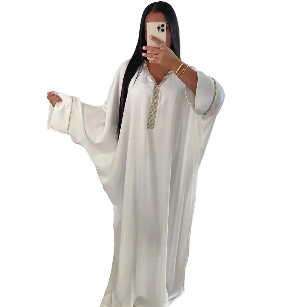 Abaya femme manches chauve-souris – robe longue ample et confortable