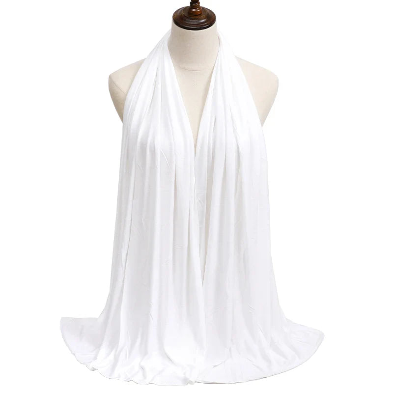Hijab femme jersey coton modal – foulard long uni doux et extensible