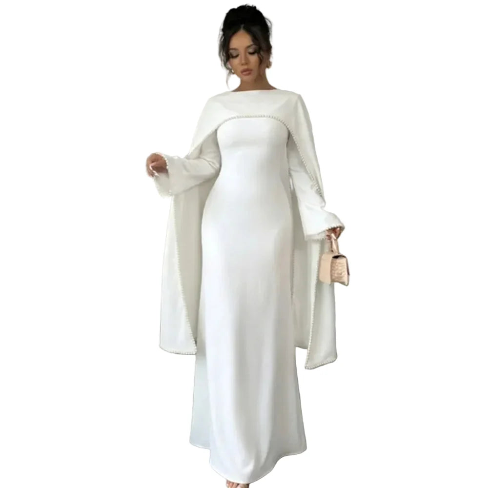Abaya femme cape et perles – robe longue ample pour occasions