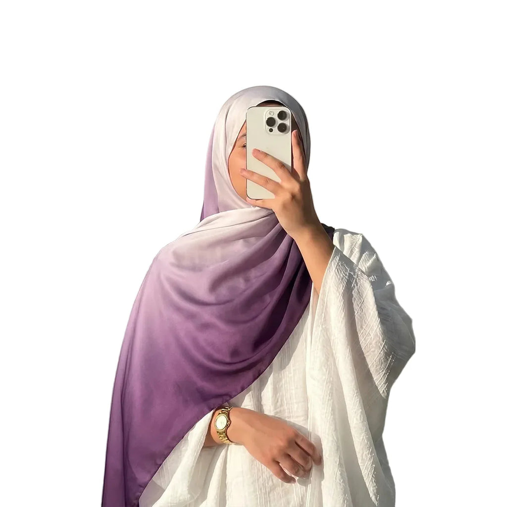 Hijab femme dégradé viscose – foulard voile léger et fluide